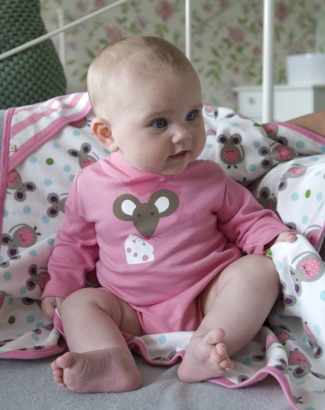 Frugi - Mousey bodysetti tyttövauvalle, pitkät hihat, 2 kpl/pkt -50%